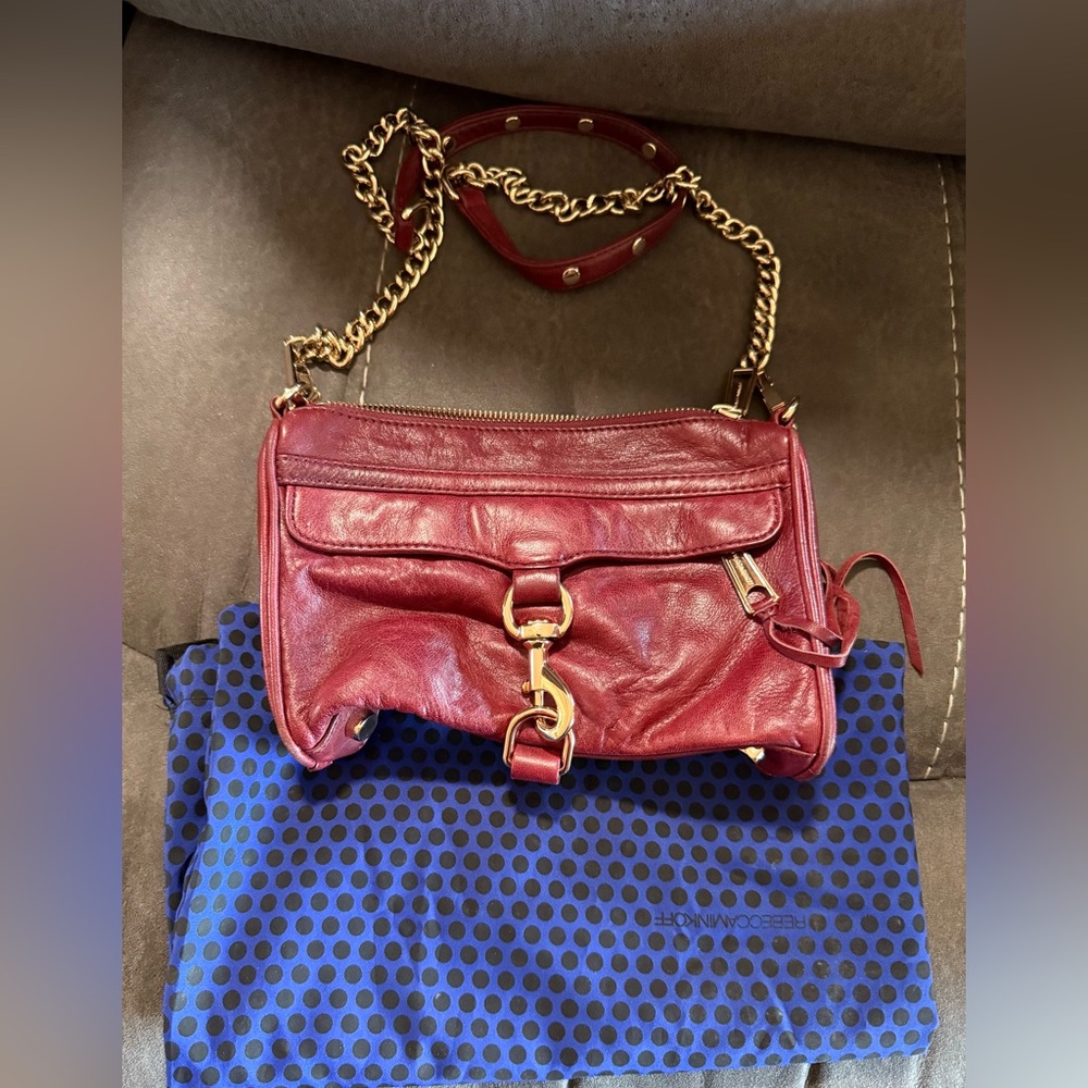 Rebecca Minkoff mini M.A.C. crossbody bag burgundy